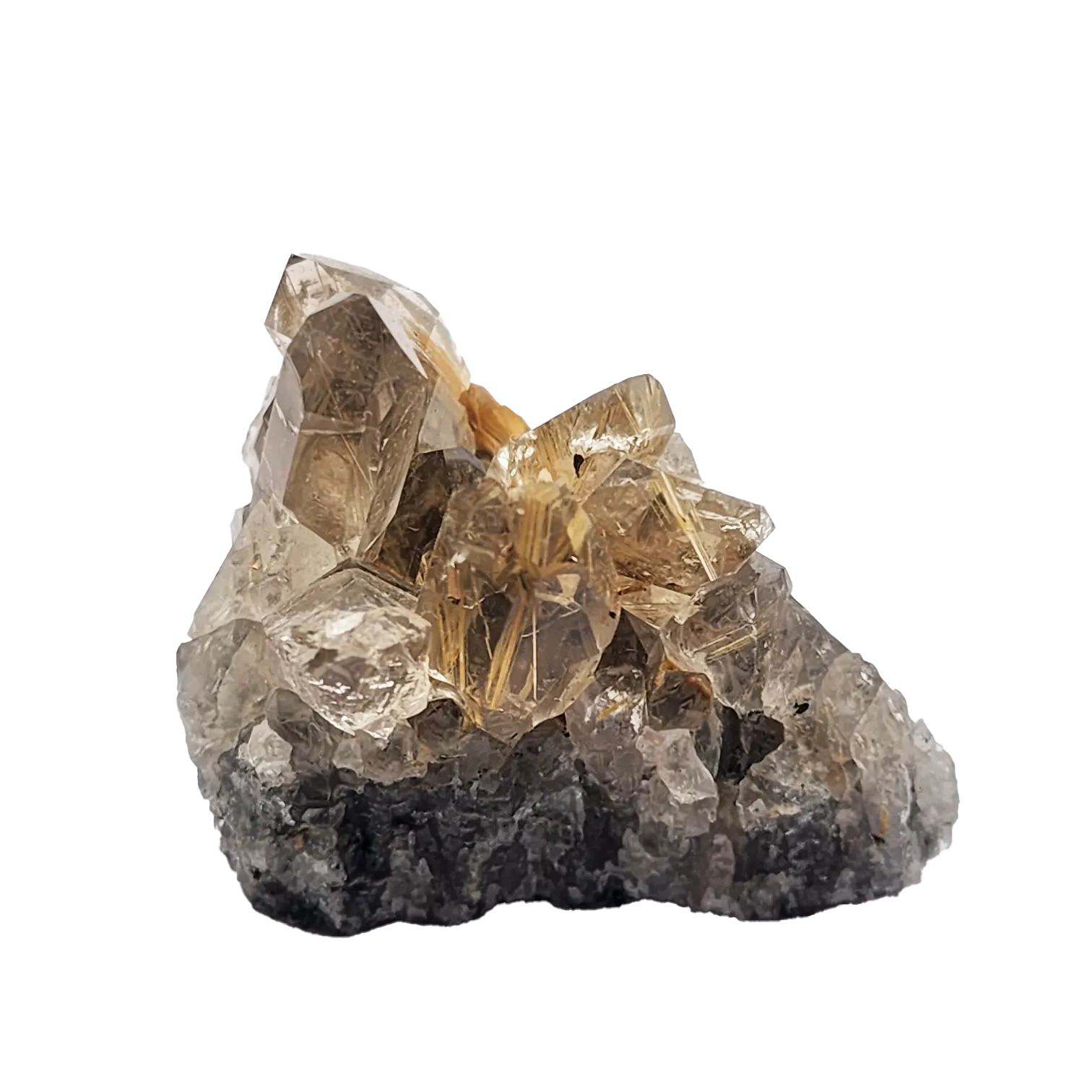 Gold Rutile Cluster #4 Smoky Rutile Cluster