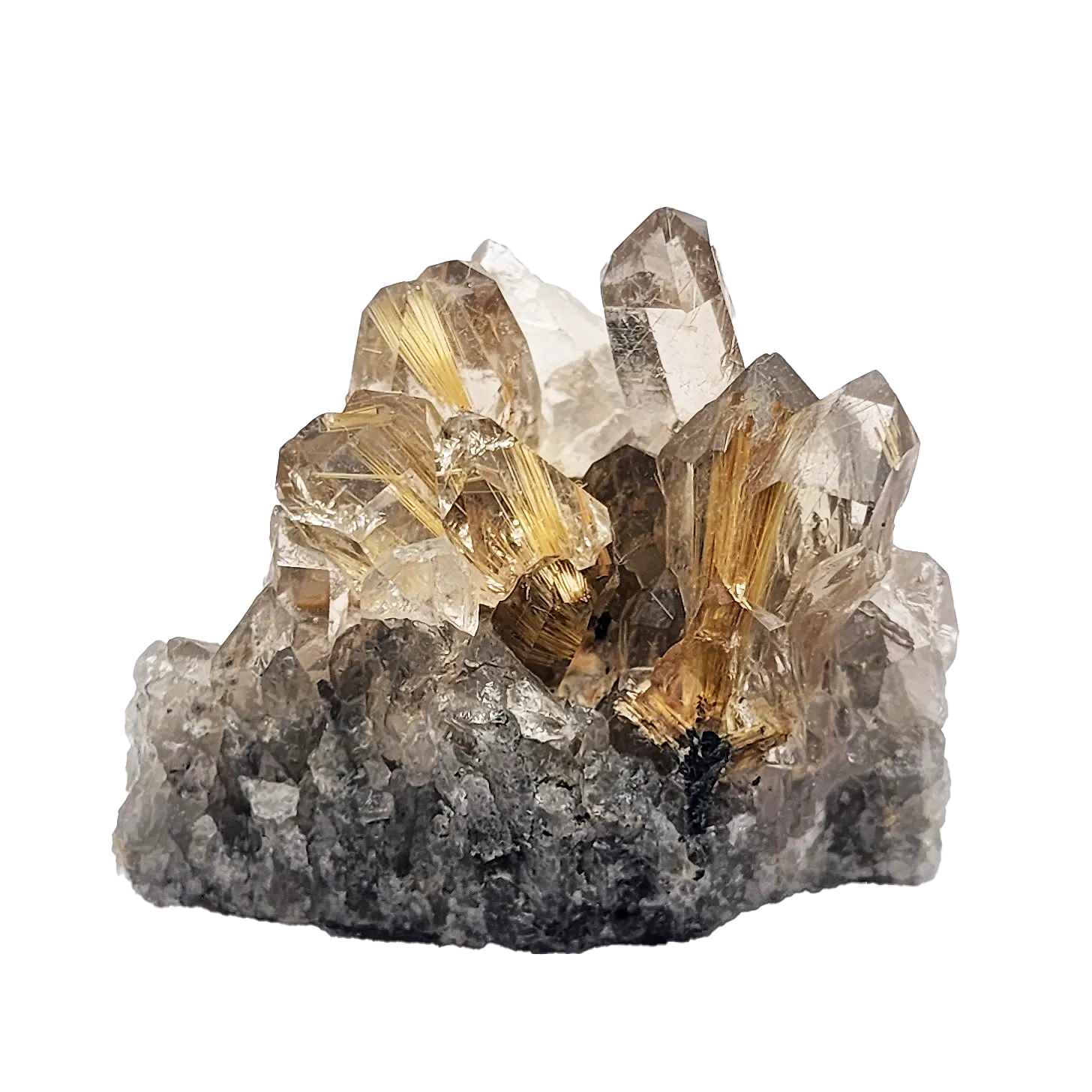 Gold Rutile Cluster #4 Smoky Rutile Cluster