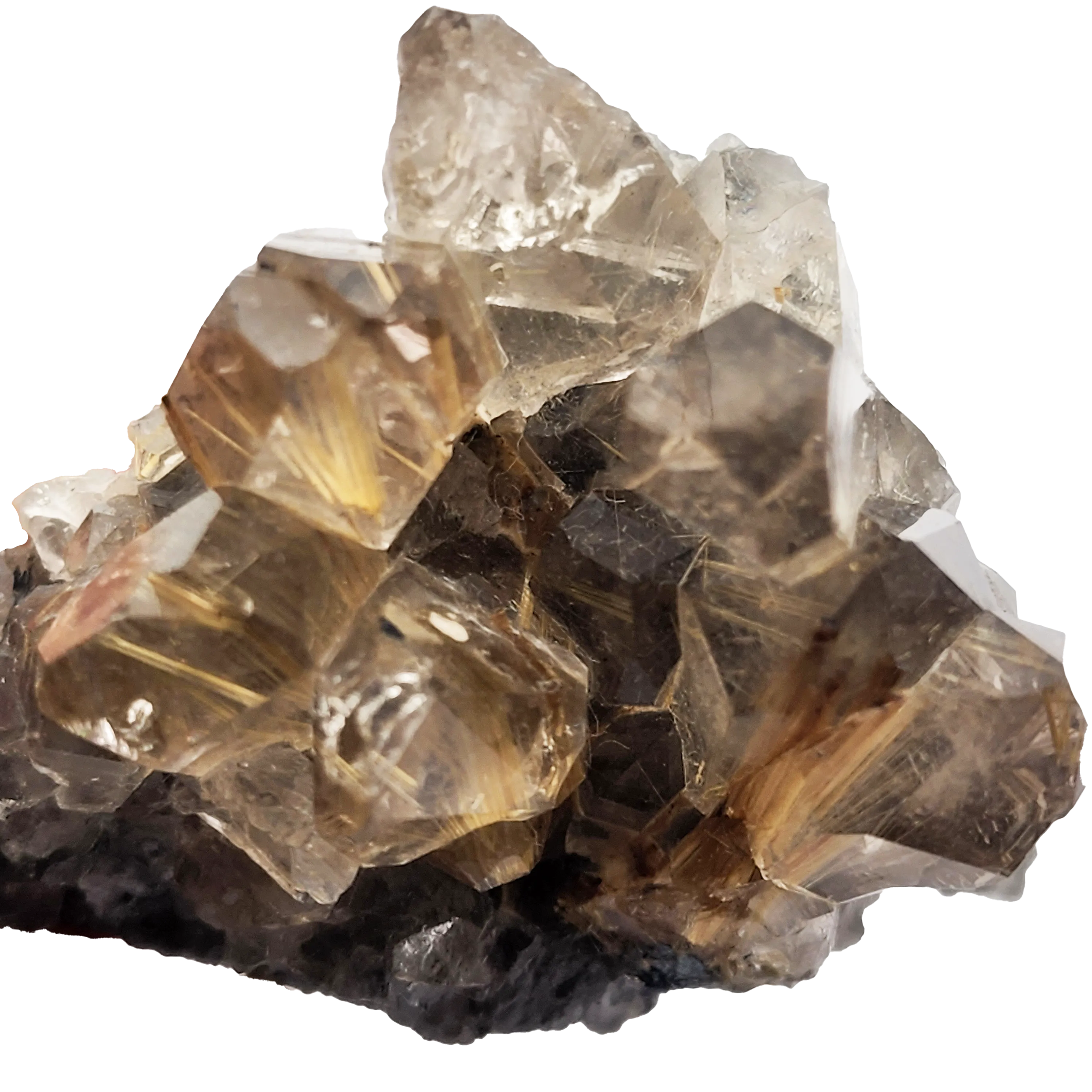 Gold Rutile Cluster #4 Smoky Rutile Cluster