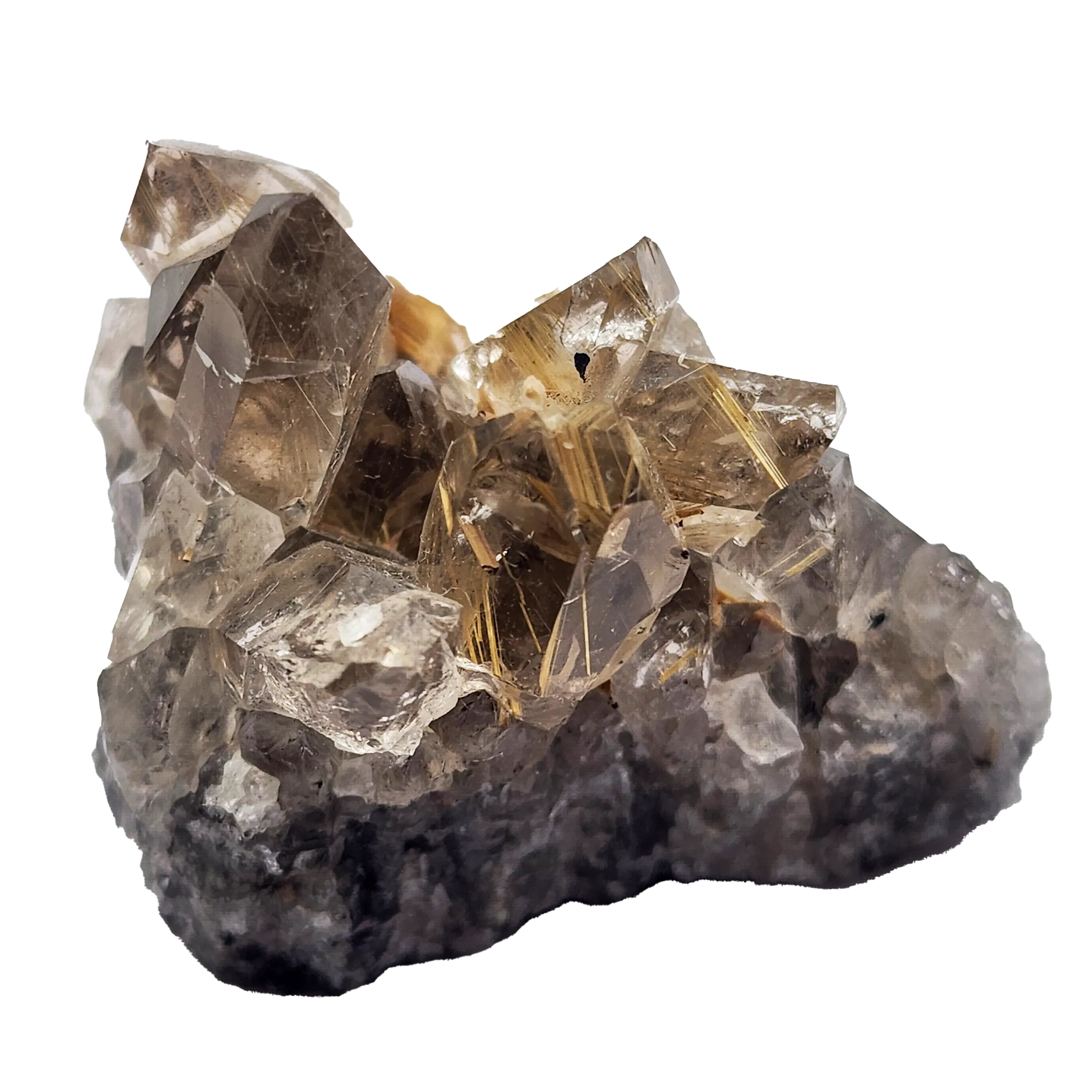 Gold Rutile Cluster #4 Smoky Rutile Cluster