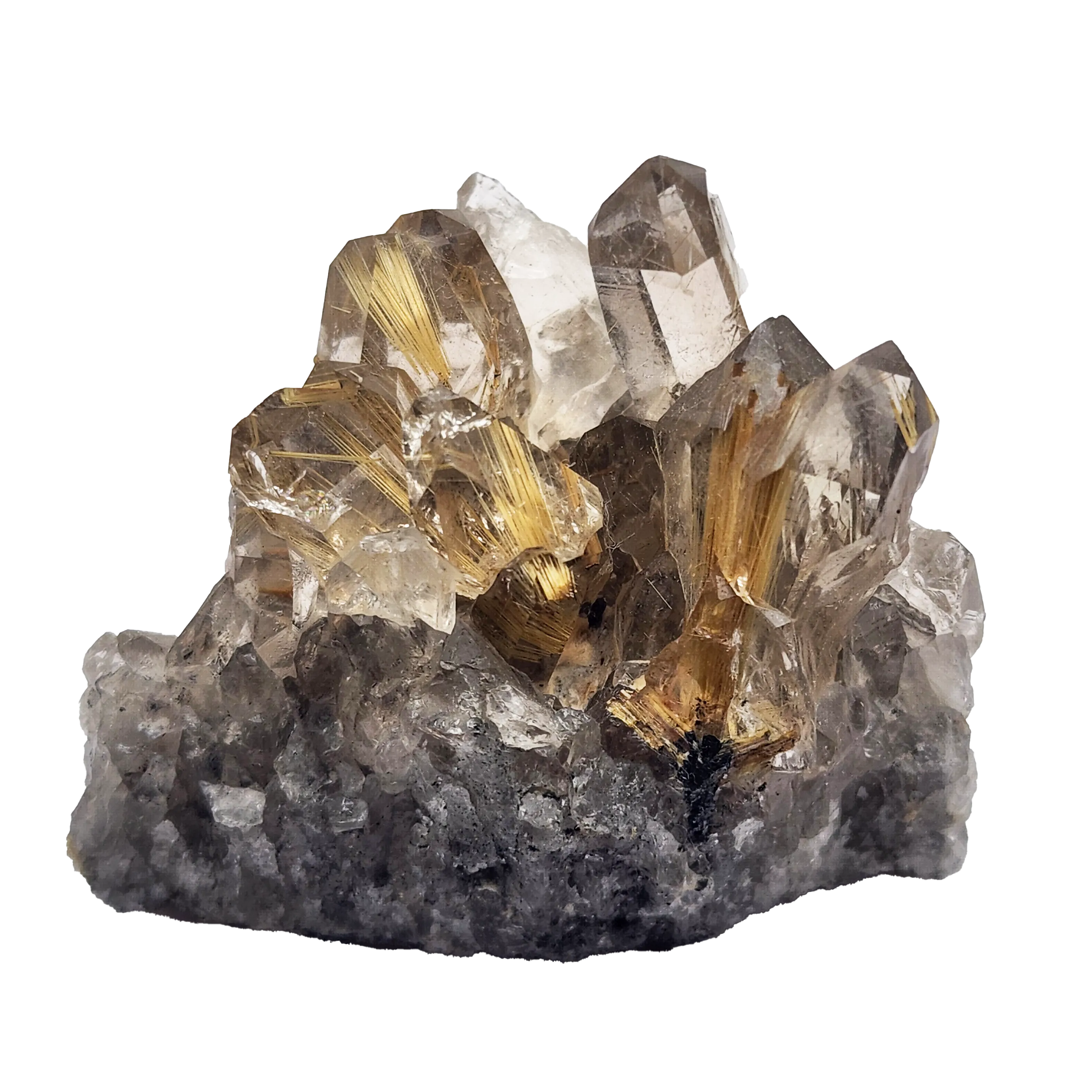 Gold Rutile Cluster #4 Smoky Rutile Cluster