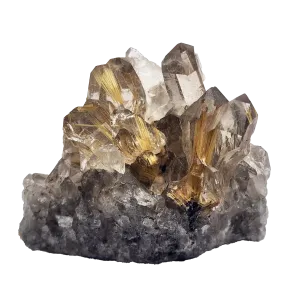 Gold Rutile Cluster #4 Smoky Rutile Cluster
