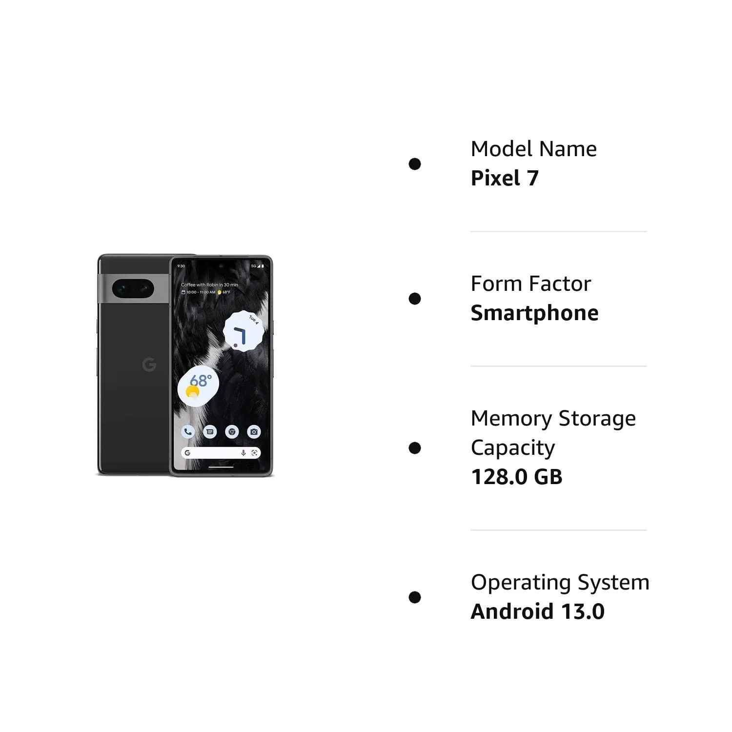 Google Pixel 7 (128GB 8GB, Obsidian)