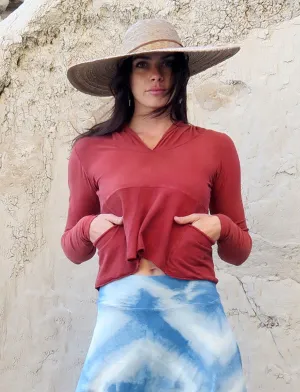 Hooded Eclipse Perfect Pockets Cropped Shirt