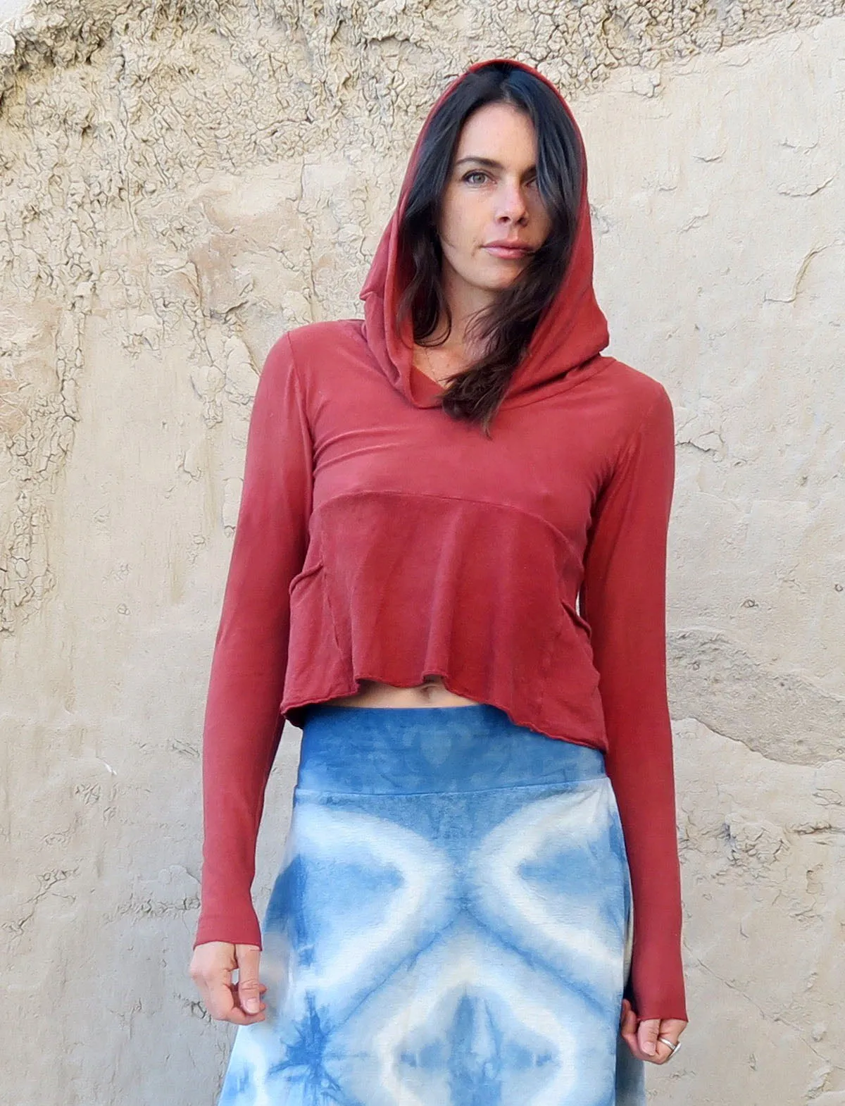Hooded Eclipse Perfect Pockets Cropped Shirt