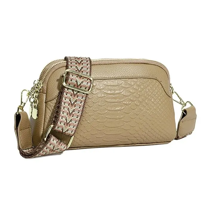 Ilaria | Elegant Charm Mini Crossbody Bag with Crocodile Pattern