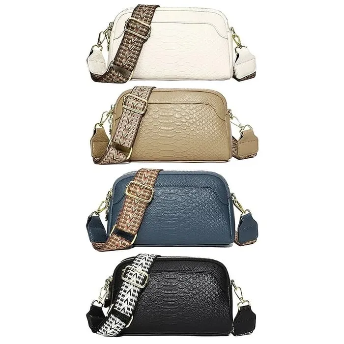 Ilaria | Elegant Charm Mini Crossbody Bag with Crocodile Pattern