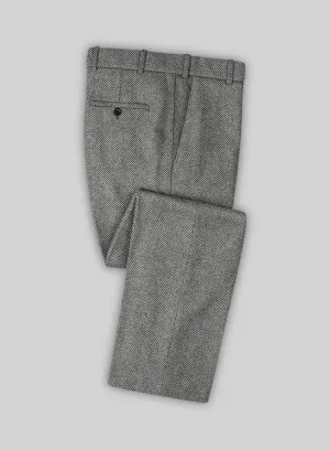 Italian Highlander Gray Herringbone Tweed Pants