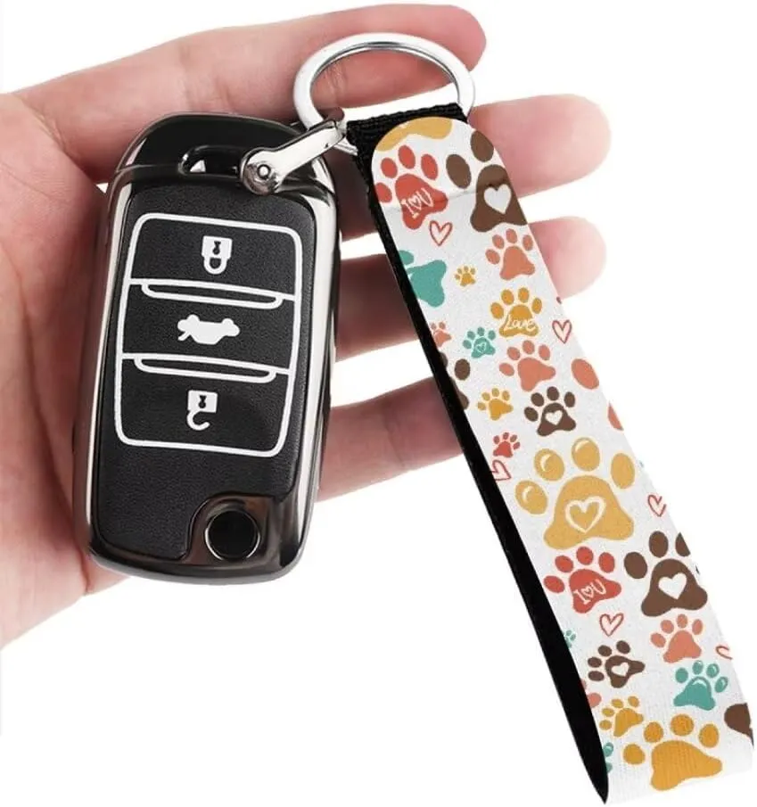 Jeiento Wristlet Lanyard Key Chain Holder for Women, Key Chains with Metal Ring for Car Keys, Backpacks, Gym Daypacks