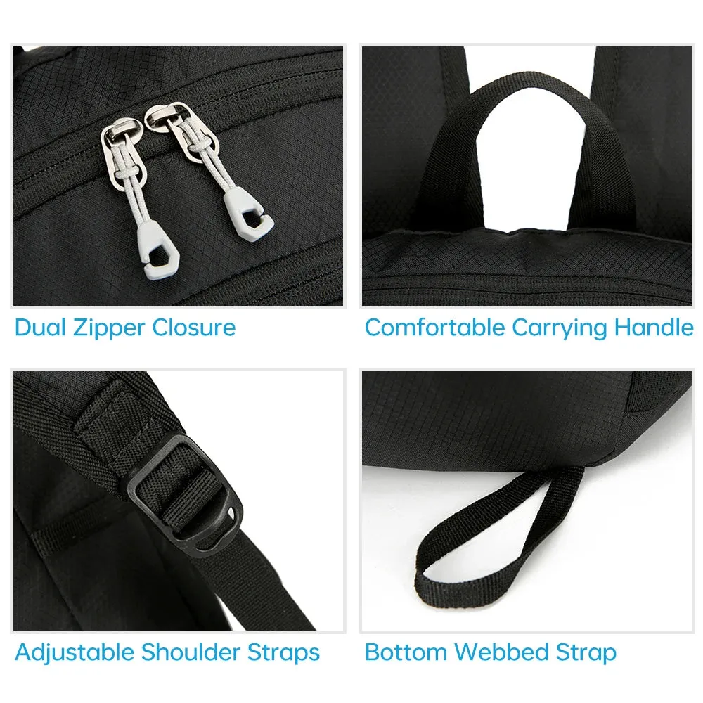 Lightweight Foldable Hiking Backpack Water-resistant Packable Travel Backpack Oxford Cloth Daypack for Cycling Camping