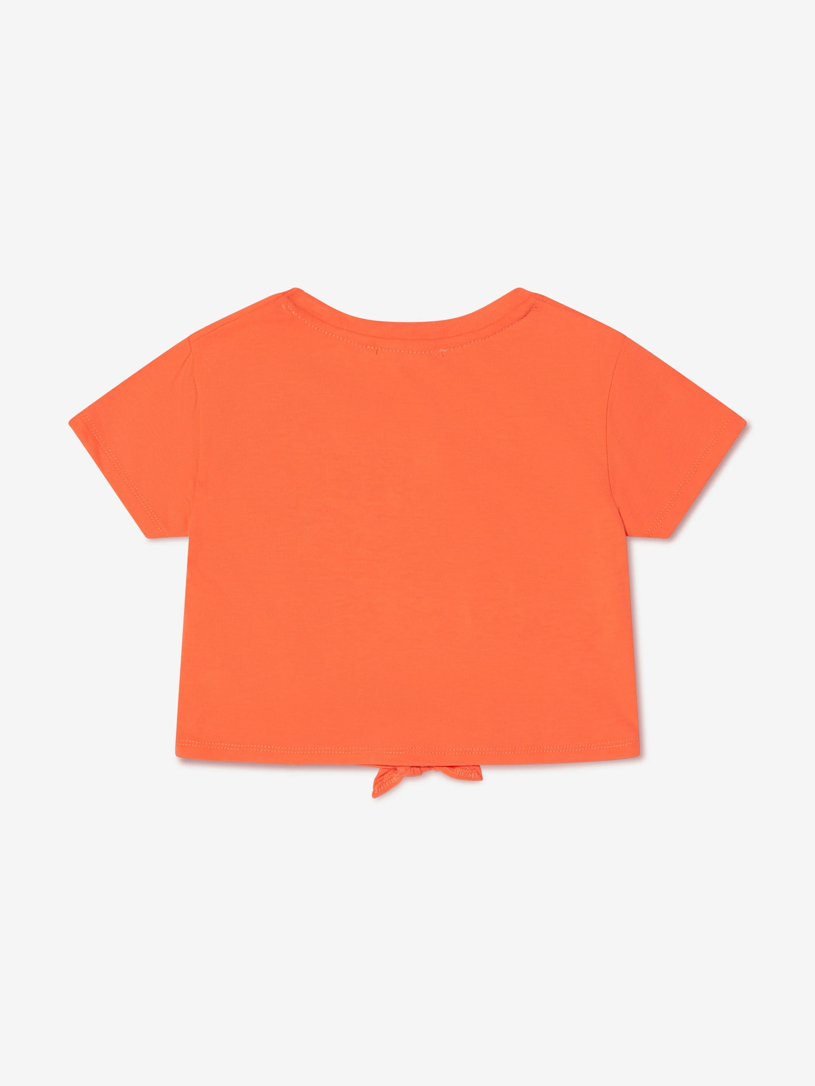 Michael Kors Girls Tie Front T-Shirt in Peach