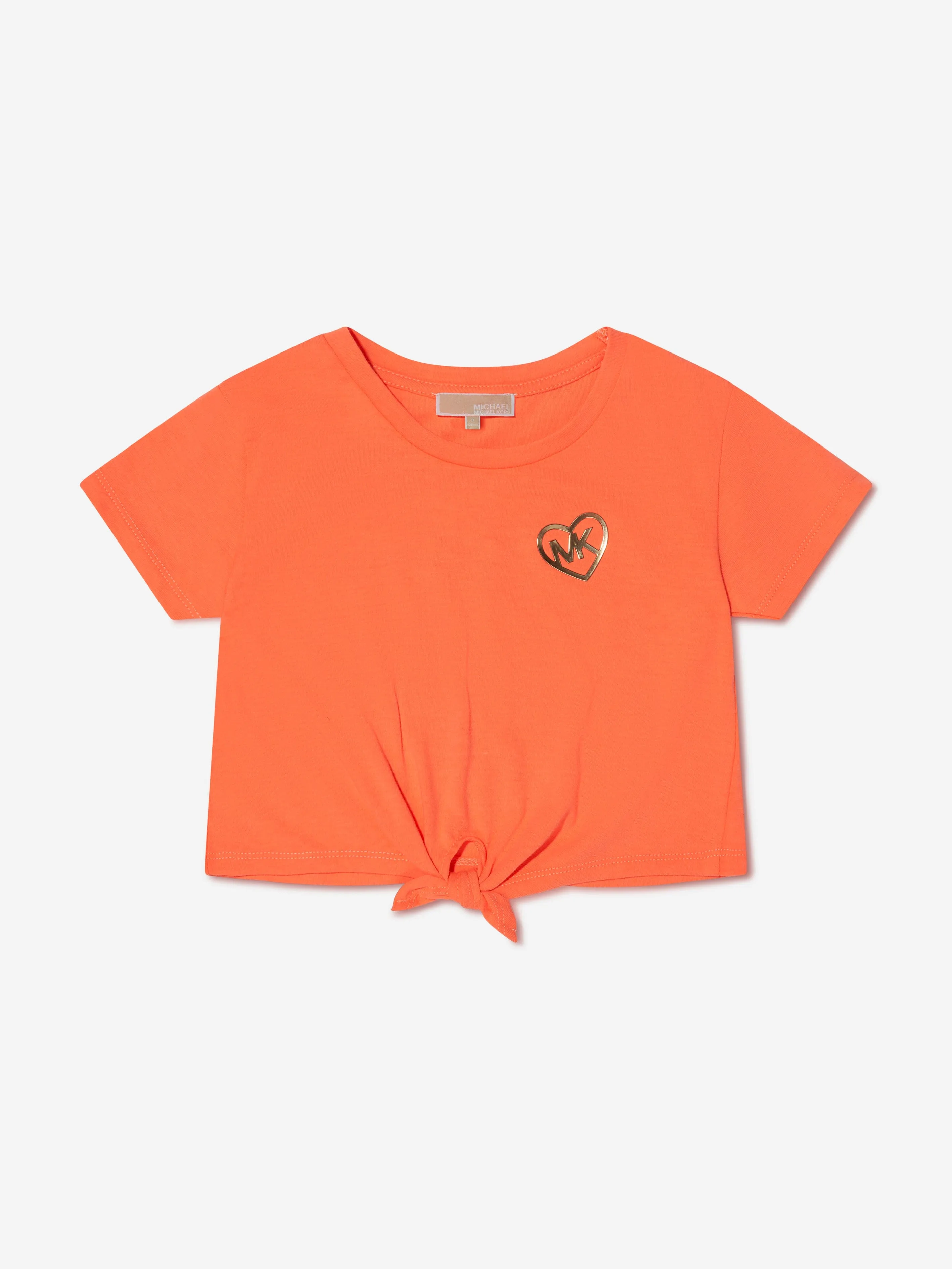 Michael Kors Girls Tie Front T-Shirt in Peach