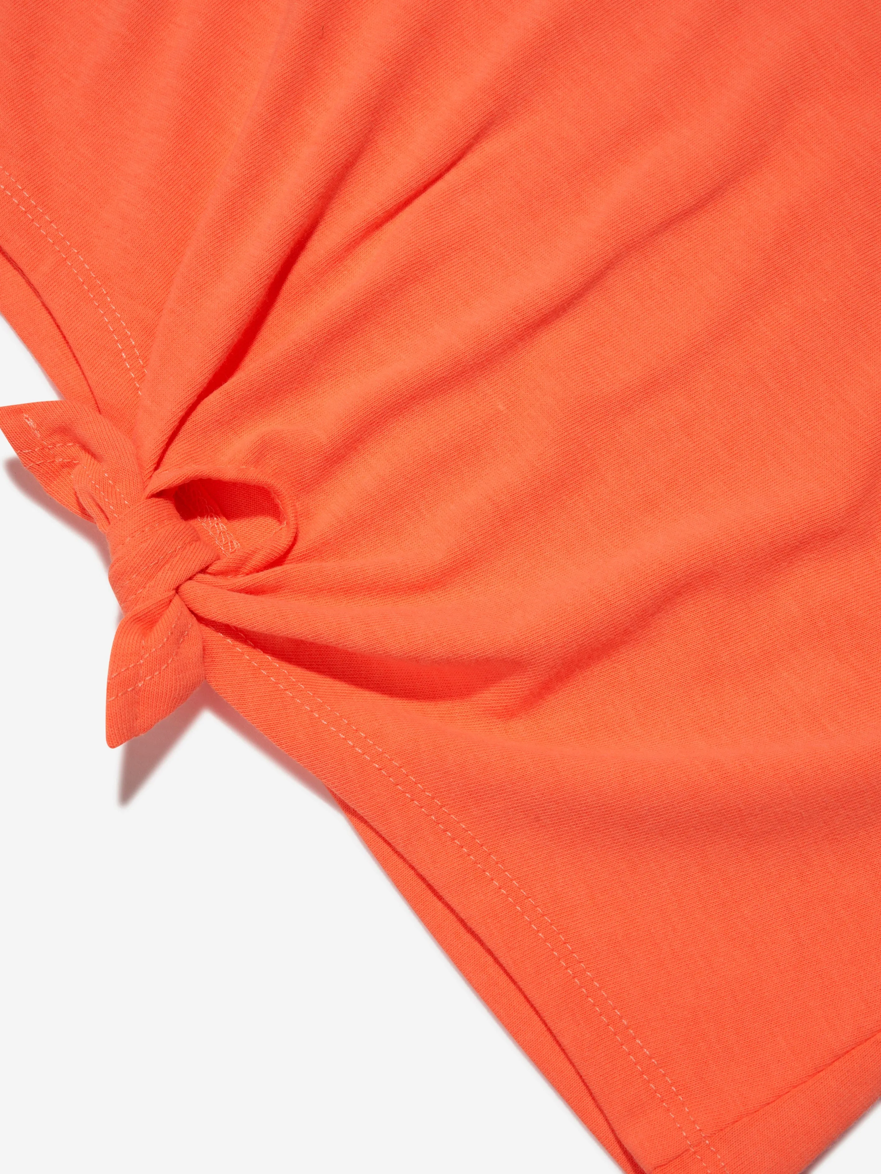 Michael Kors Girls Tie Front T-Shirt in Peach