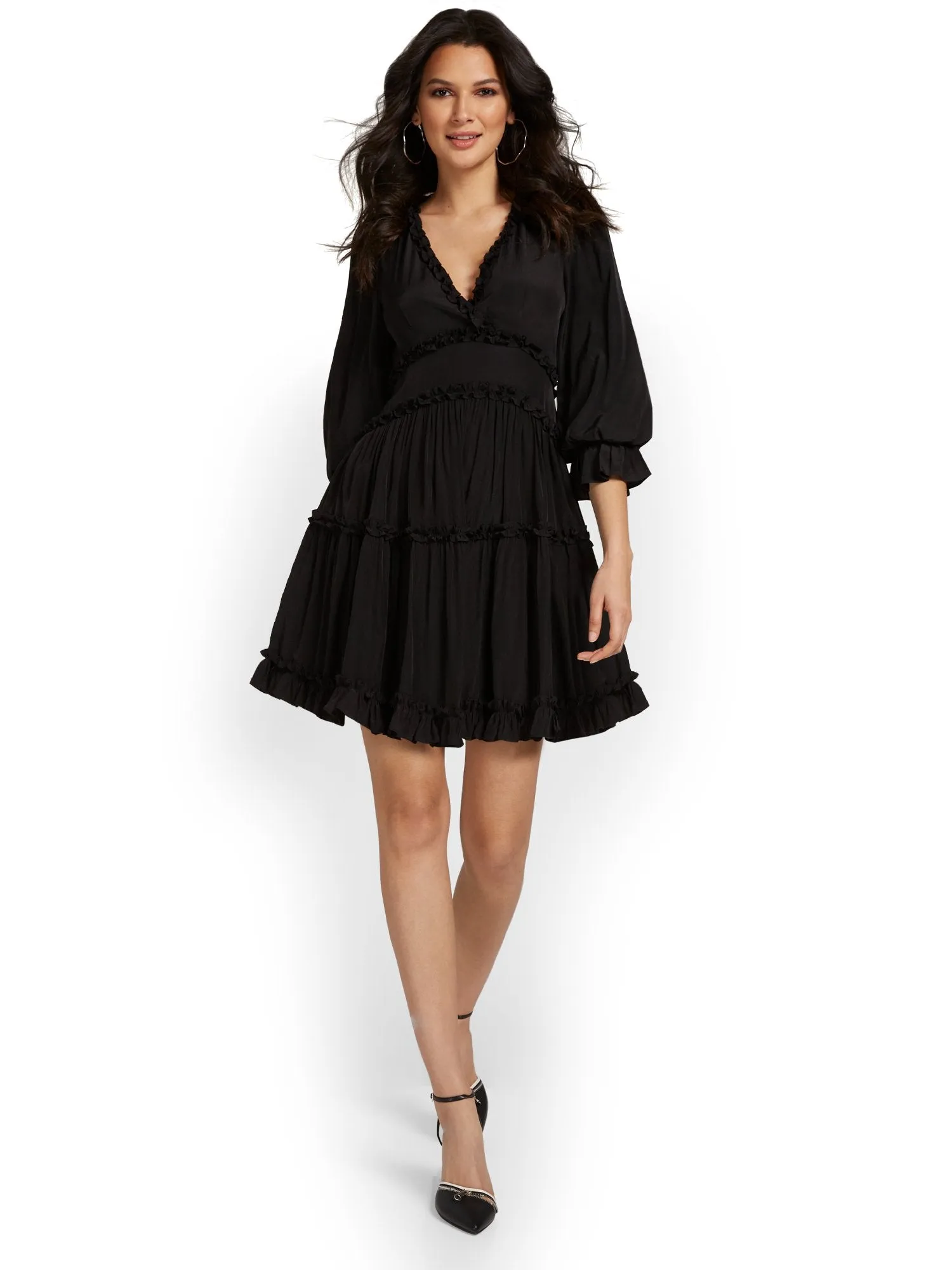 Mustard Seed V-Neck Ruffle Mini Dress - Brands We Love