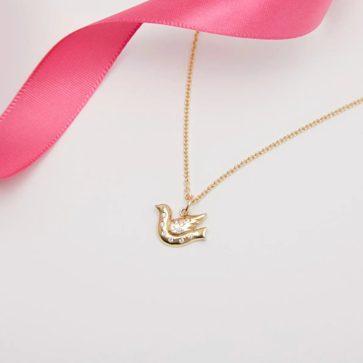 Pave Dove Mini Charm