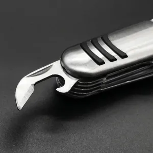 Portable 11 in 1 Fold Pocket Knife Carry Around Multifunction Outdoor Emergency Tools Stainless Steel Bottle Opener Cork Drill