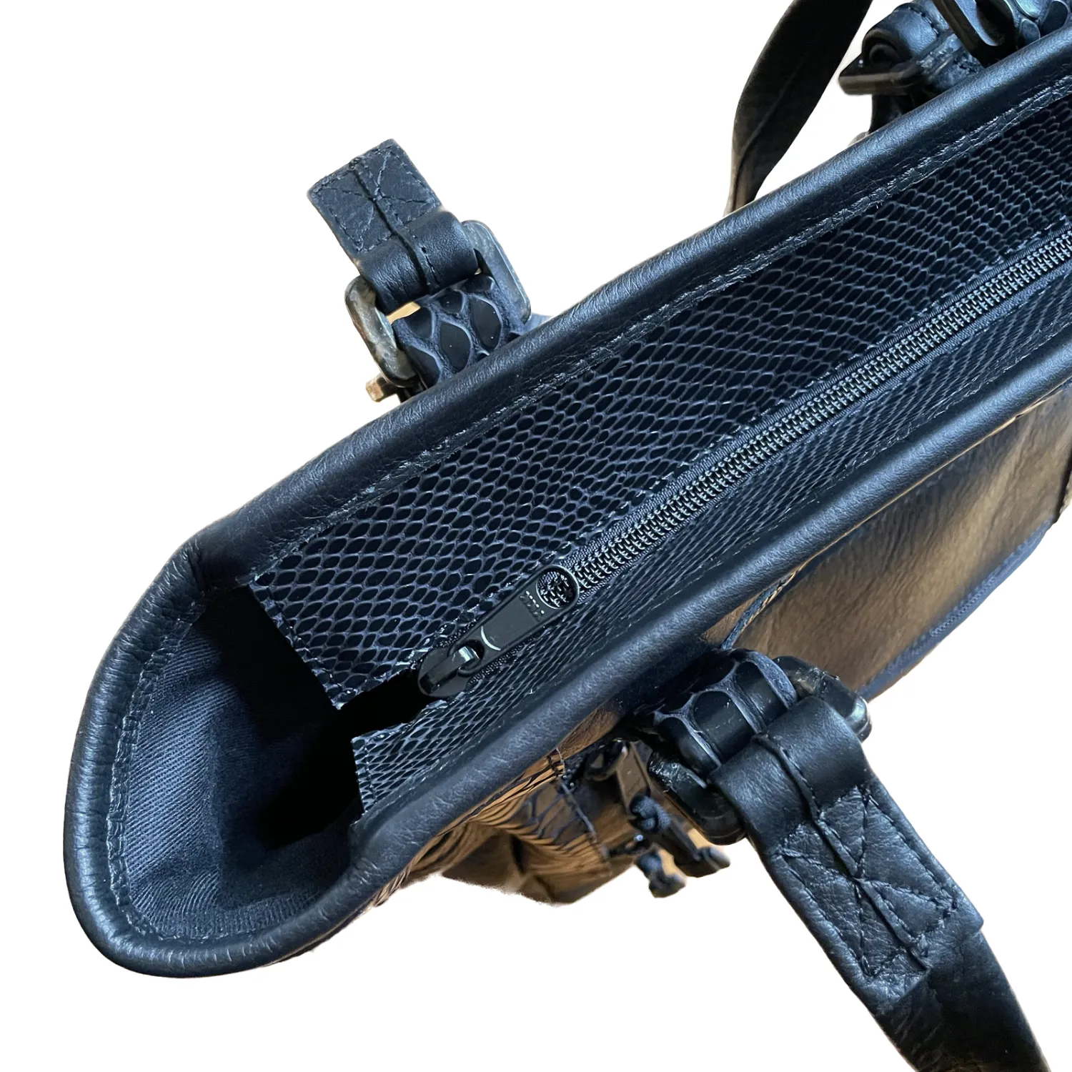 Profound Black Repurposed Leather Tote Backpack