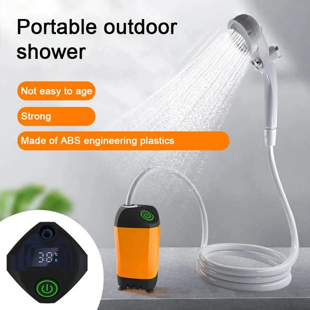 Rechargeable Shower Portable Camping Shower Head Bathing 3.7V Pump 4.9ft for Outdoor Travel Hiking Beach Pet Cleaning Equipment
