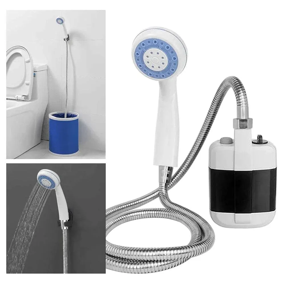 Rechargeable Shower Portable Camping Shower Head Bathing 3.7V Pump 4.9ft for Outdoor Travel Hiking Beach Pet Cleaning Equipment