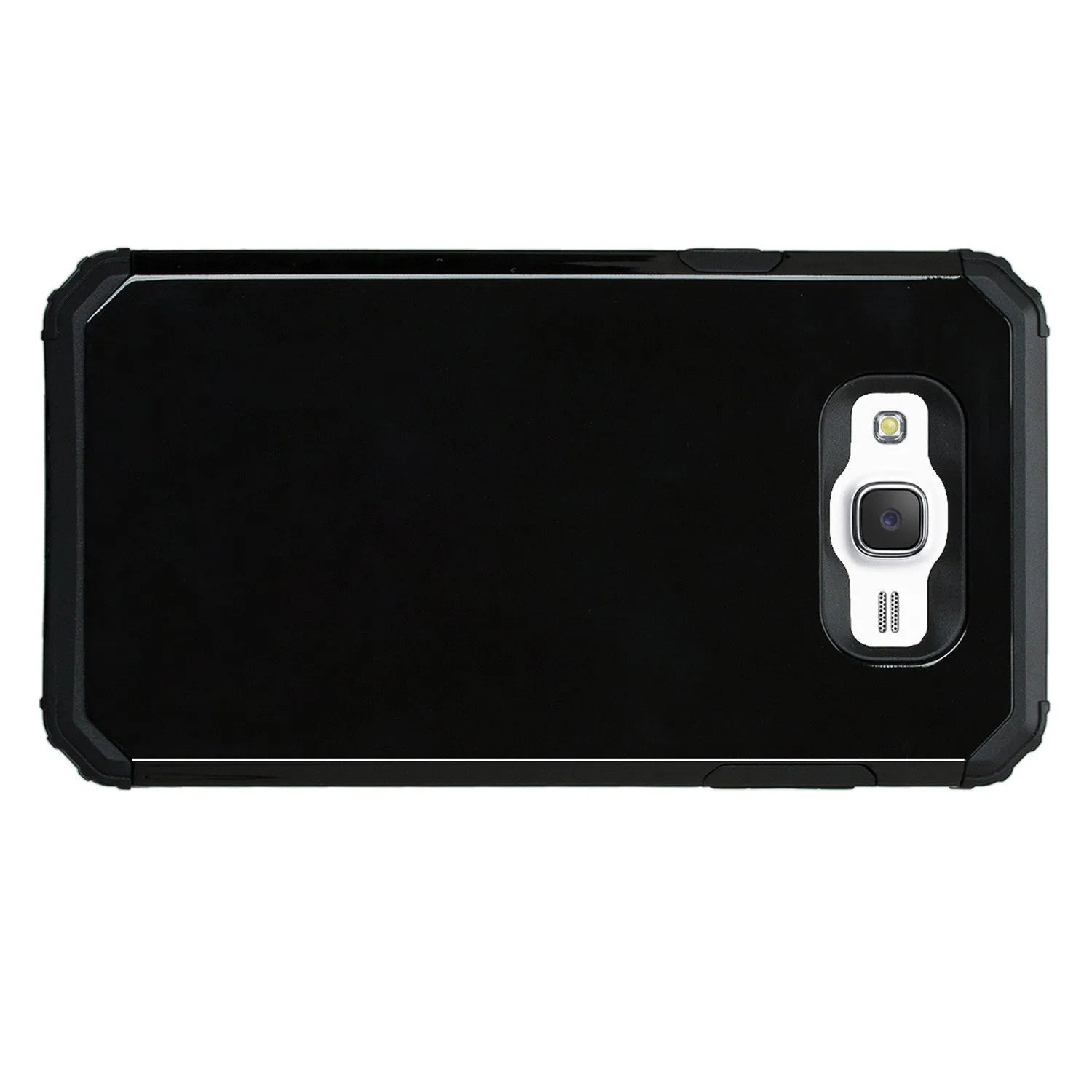 Samsung Galaxy J7 (Boost Mobile,Virgin,MetroPcs,T-Mobile) Dual Layered Slim Hybrid Case - Black