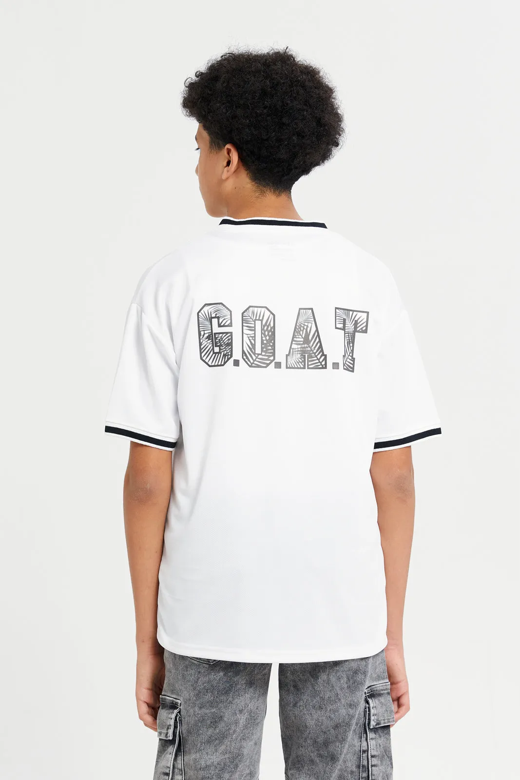 Senior Boys White Goat T-Shirt