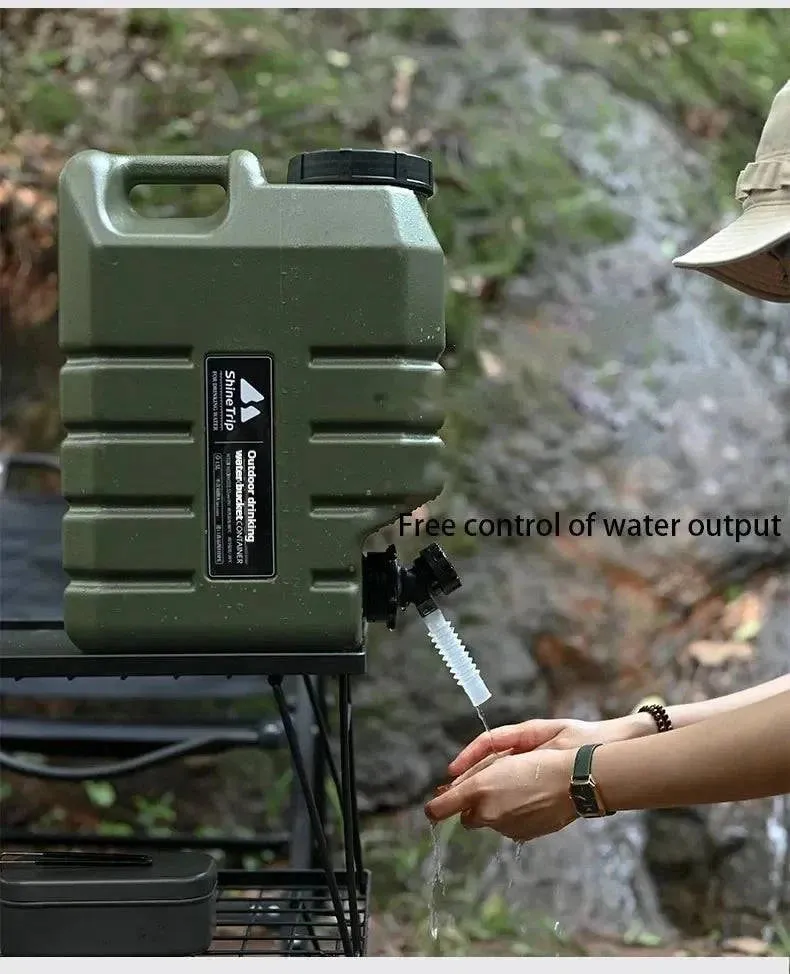 ShineTrip Camping Portable Water Bucket with Faucet Outdoor Portable Car mounted Large Capacity Food Grade Water Storage Bucket