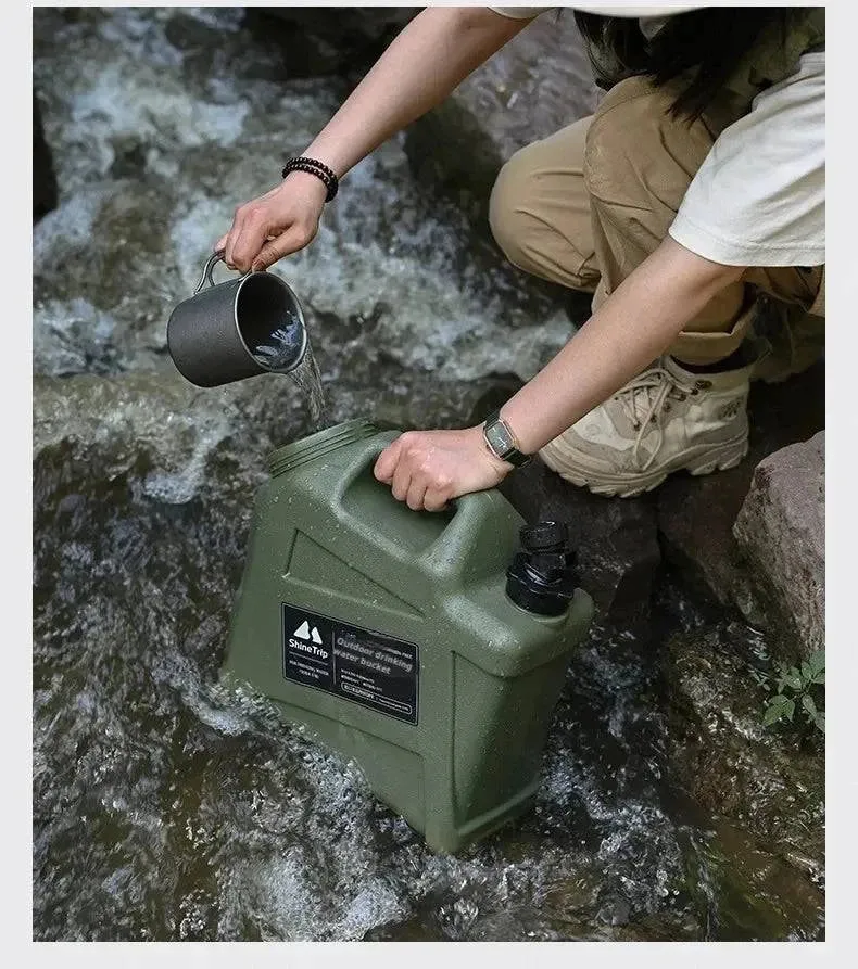 ShineTrip Camping Portable Water Bucket with Faucet Outdoor Portable Car mounted Large Capacity Food Grade Water Storage Bucket
