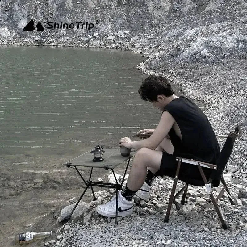 ShineTrip Outdoor Portable Cloth Folding Table Multifunctional Aluminum Alloy Picnic Camping Lightweight Table ﻿