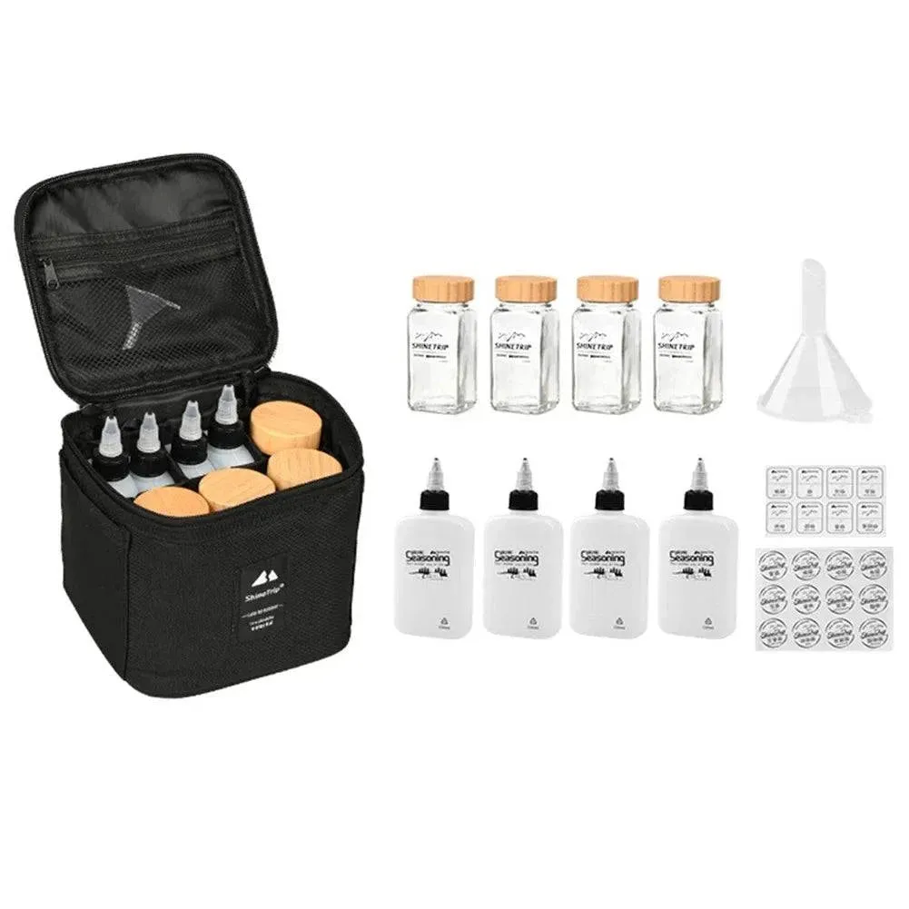 Shinetrip Outdoor Seasoning Bottle Set Storage Bag Portable Sealing Oil Bottle Combination Set Travel BBQ Camping Supplies