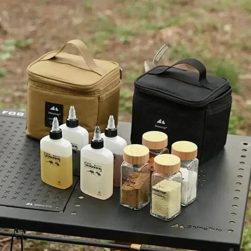 Shinetrip Outdoor Seasoning Bottle Set Storage Bag Portable Sealing Oil Bottle Combination Set Travel BBQ Camping Supplies