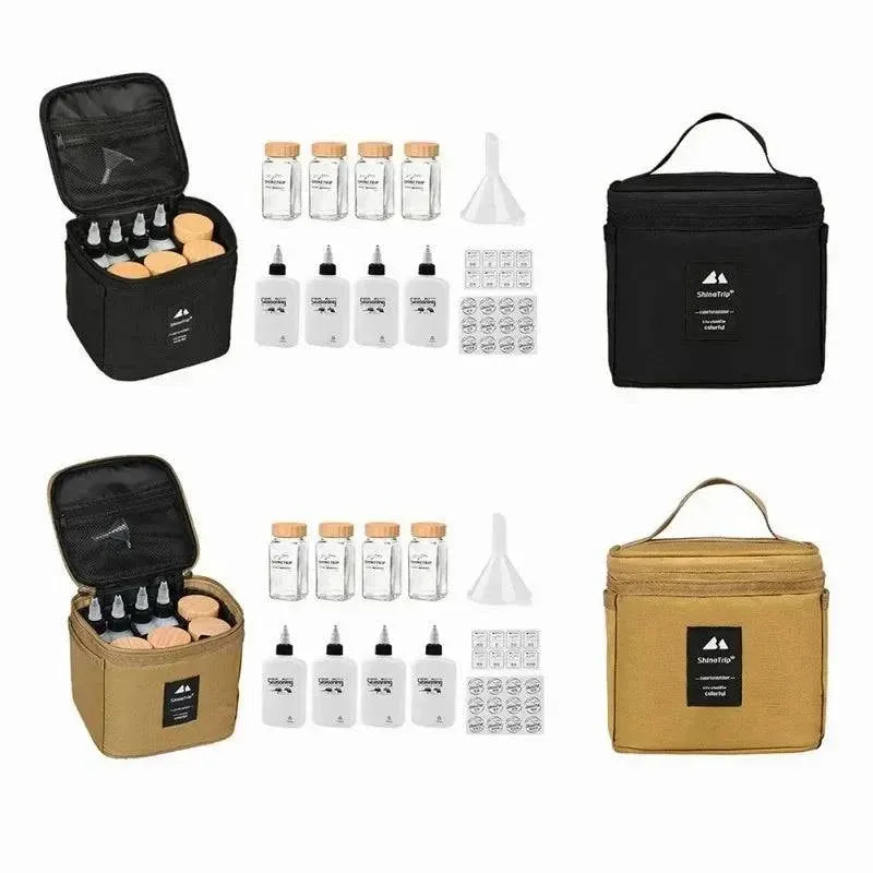 Shinetrip Outdoor Seasoning Bottle Set Storage Bag Portable Sealing Oil Bottle Combination Set Travel BBQ Camping Supplies