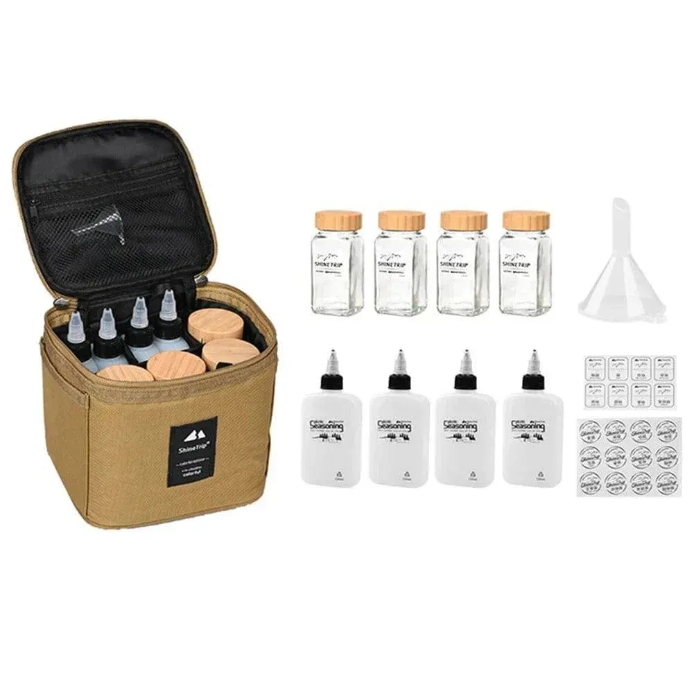 Shinetrip Outdoor Seasoning Bottle Set Storage Bag Portable Sealing Oil Bottle Combination Set Travel BBQ Camping Supplies
