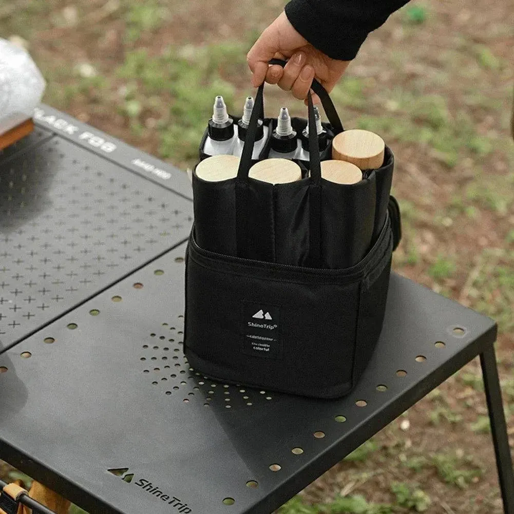 Shinetrip Outdoor Seasoning Bottle Set Storage Bag Portable Sealing Oil Bottle Combination Set Travel BBQ Camping Supplies