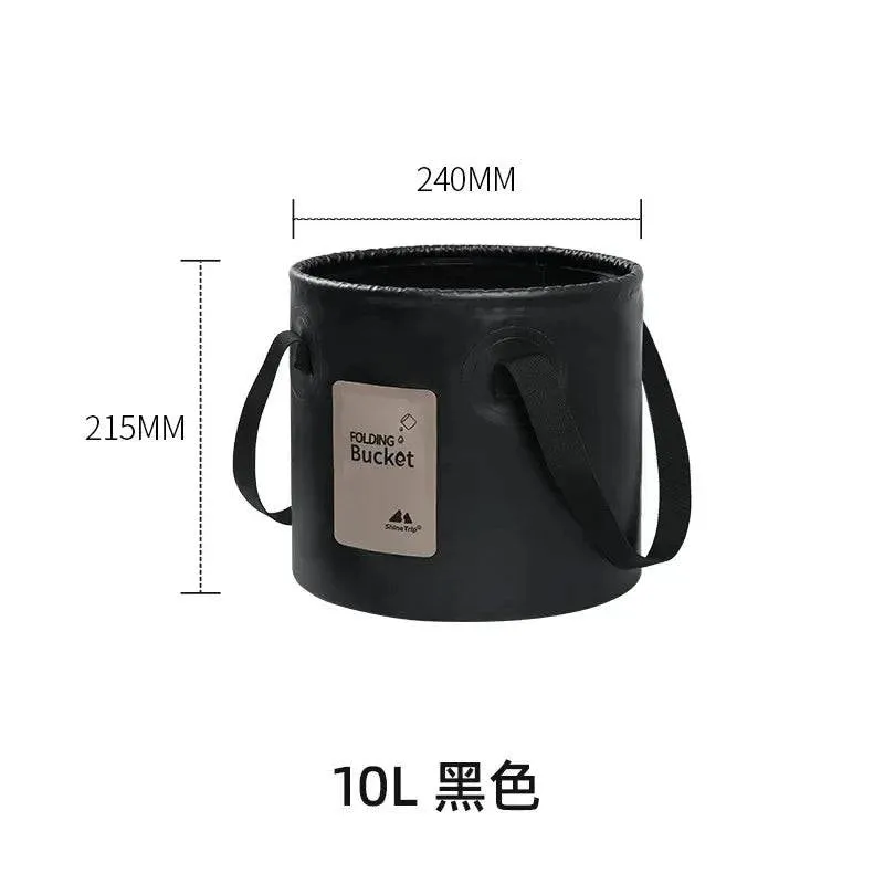 ShineTrip Outdoor Thickened Portable Camping Bucket High-temperature Resistant Large Capacity Folding Water Bucket ﻿