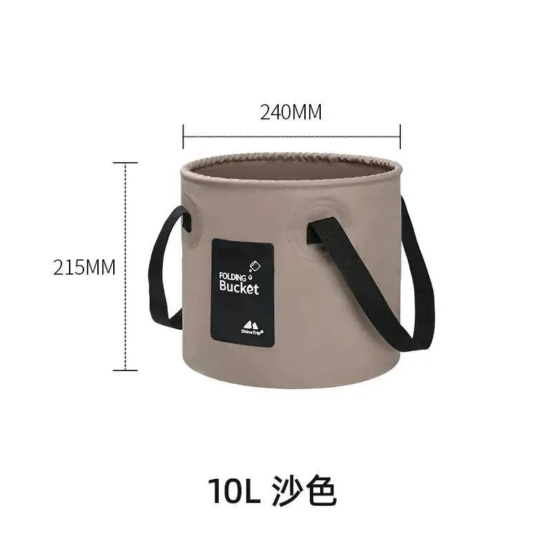 ShineTrip Outdoor Thickened Portable Camping Bucket High-temperature Resistant Large Capacity Folding Water Bucket ﻿