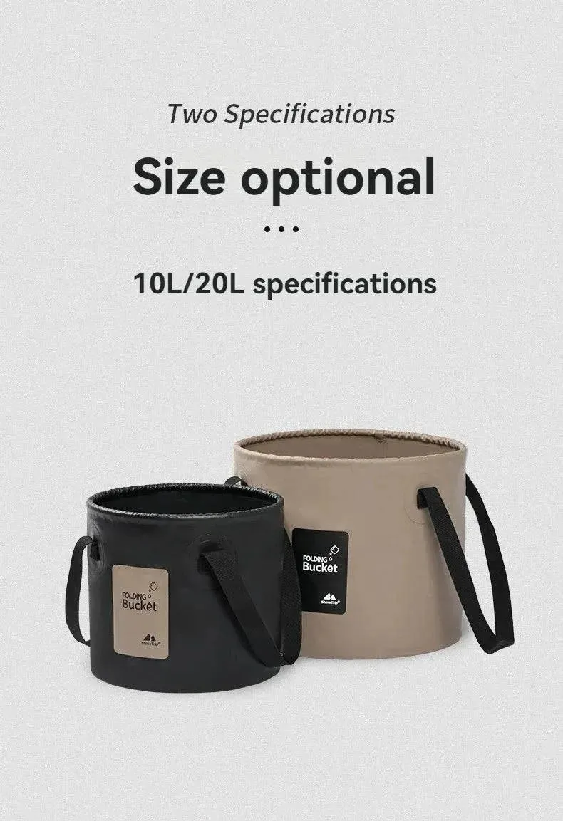 ShineTrip Outdoor Thickened Portable Camping Bucket High-temperature Resistant Large Capacity Folding Water Bucket ﻿