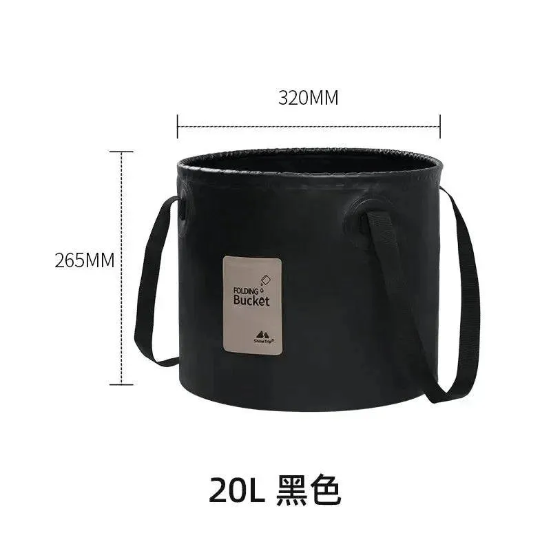 ShineTrip Outdoor Thickened Portable Camping Bucket High-temperature Resistant Large Capacity Folding Water Bucket ﻿