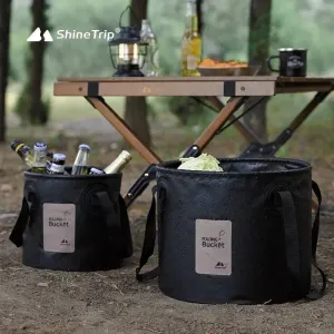 ShineTrip Outdoor Thickened Portable Camping Bucket High-temperature Resistant Large Capacity Folding Water Bucket ﻿