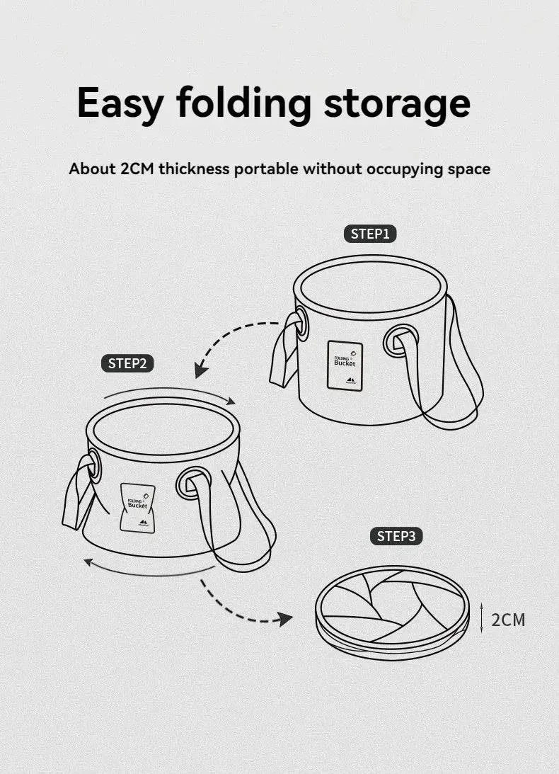 ShineTrip Outdoor Thickened Portable Camping Bucket High-temperature Resistant Large Capacity Folding Water Bucket ﻿