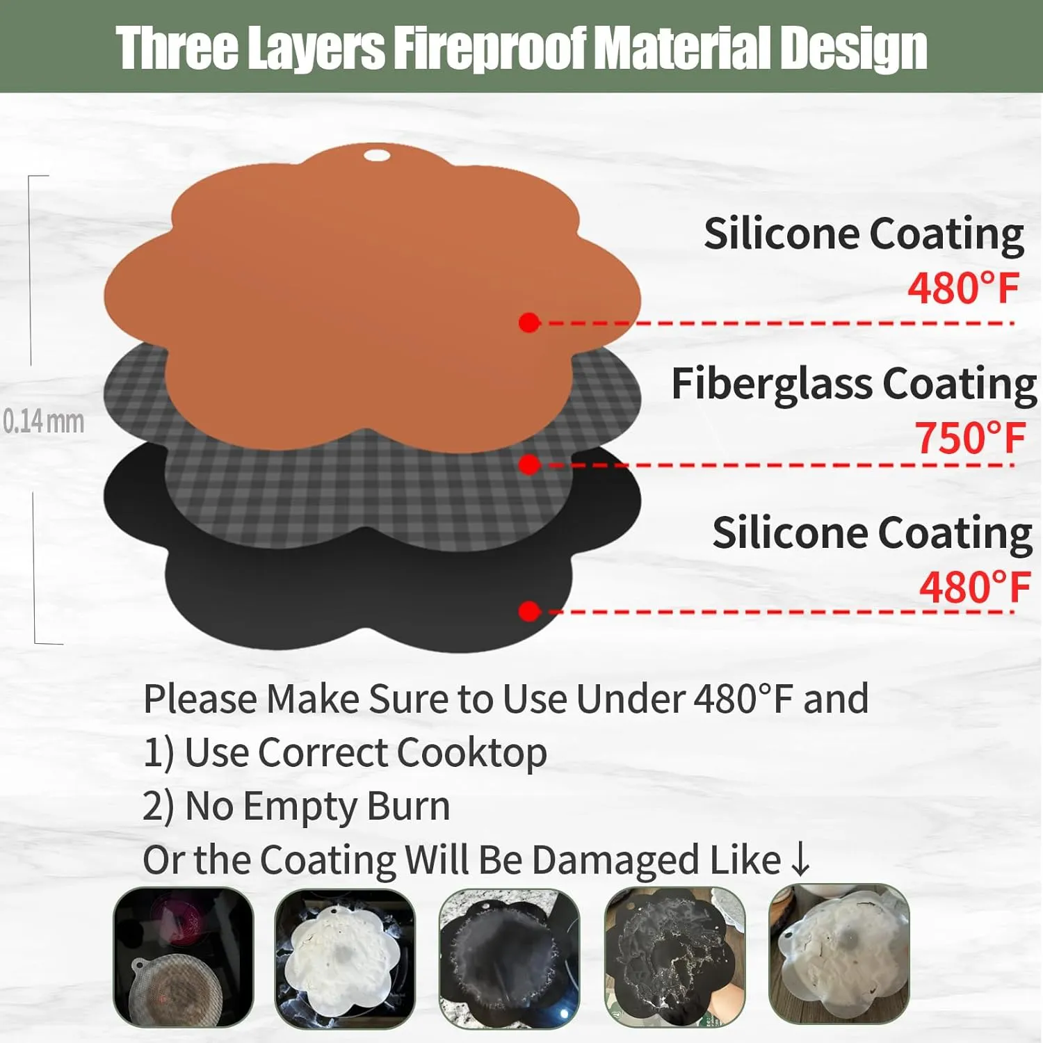Silicone Induction Cooktop Protector Mat for Cooking 2 Pieces Anti Scratch Mat for Induction Cooktop Non Slip Induction Cook-top Pads Universal Induction Cooker Mat Orange Flower Shape 25cm