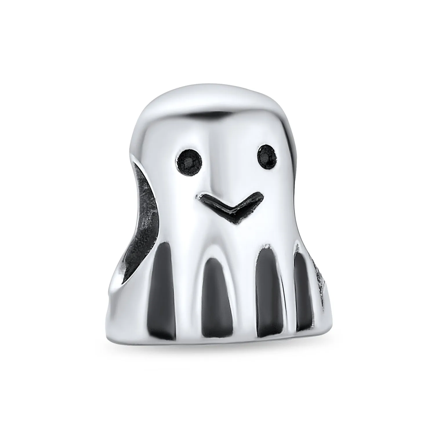 Spooky Halloween Ghost Charm Bead Sterling Silver for European Bracelet