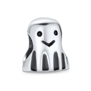 Spooky Halloween Ghost Charm Bead Sterling Silver for European Bracelet