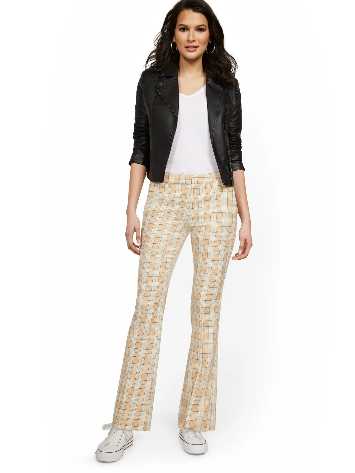 Tall Mid-Rise Modern Bootcut Pant - Plaid