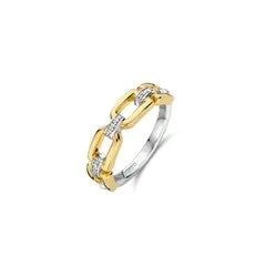 Ti Sento Milano Two-Tone Contemporary Style Ring 12321ZY/56