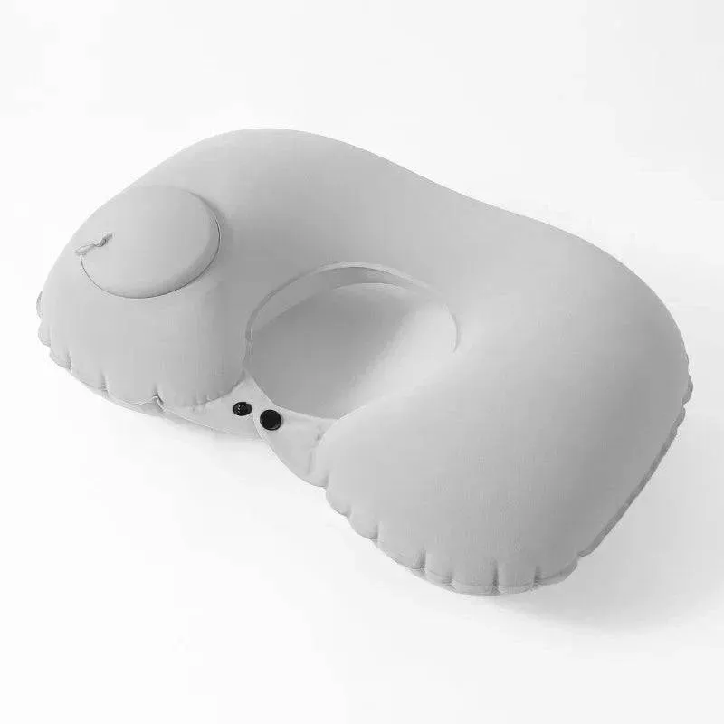 U Shape Neck Cushion Automatic Air Inflatable Pillow Compress Ring Pillow For Airplane Car Outdoor Travel