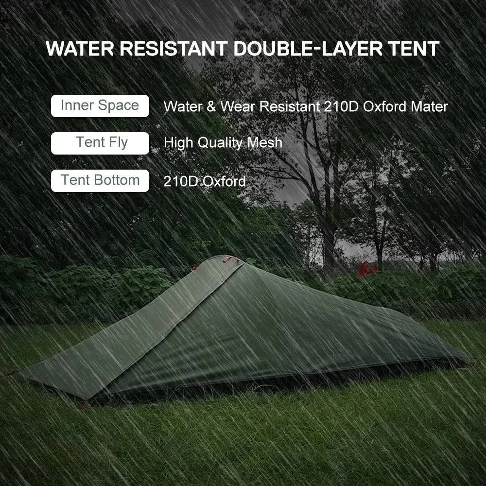 Ultralight Outdoor Single Person Camping Tent Water Resistant Tent Aviation Aluminum Support Portable Sleeping Bag Tent