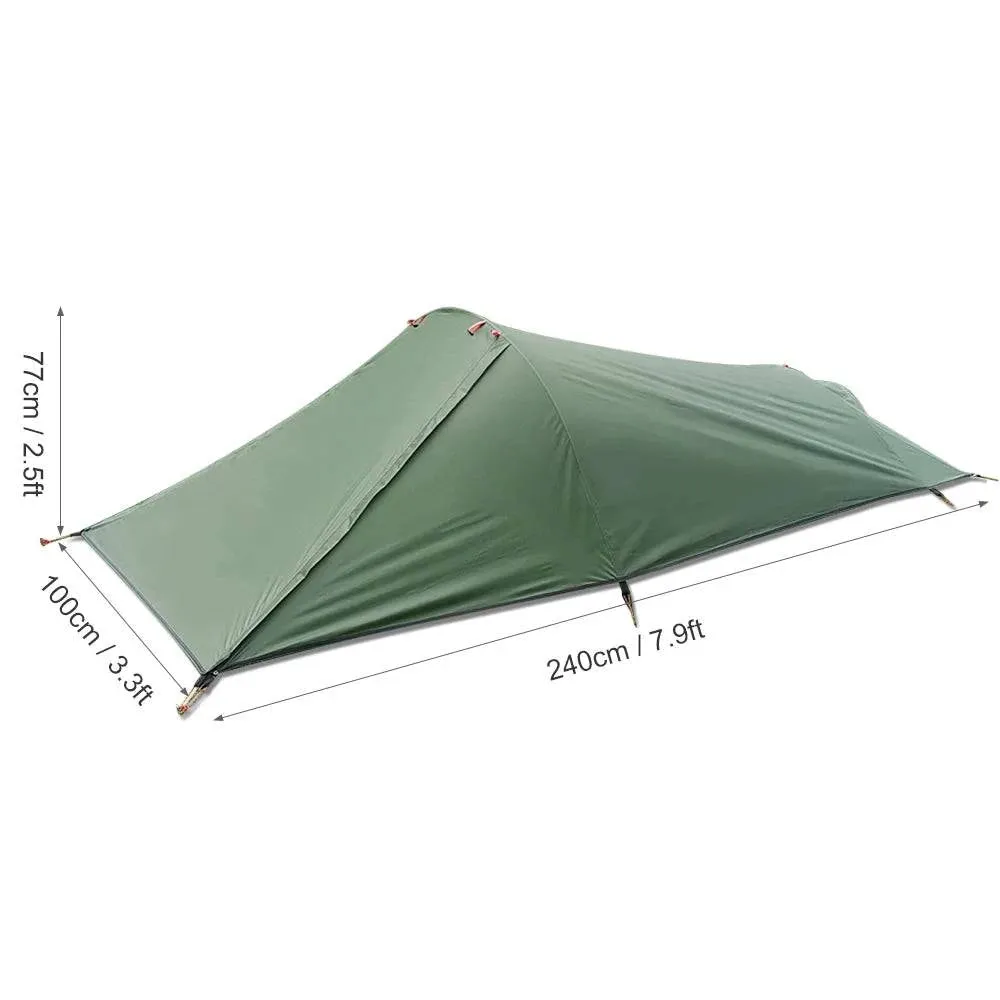 Ultralight Outdoor Single Person Camping Tent Water Resistant Tent Aviation Aluminum Support Portable Sleeping Bag Tent