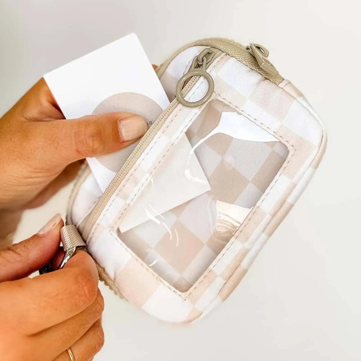 Wallet Keychain, Wallet Cardholder, ID Keychain: checkered
