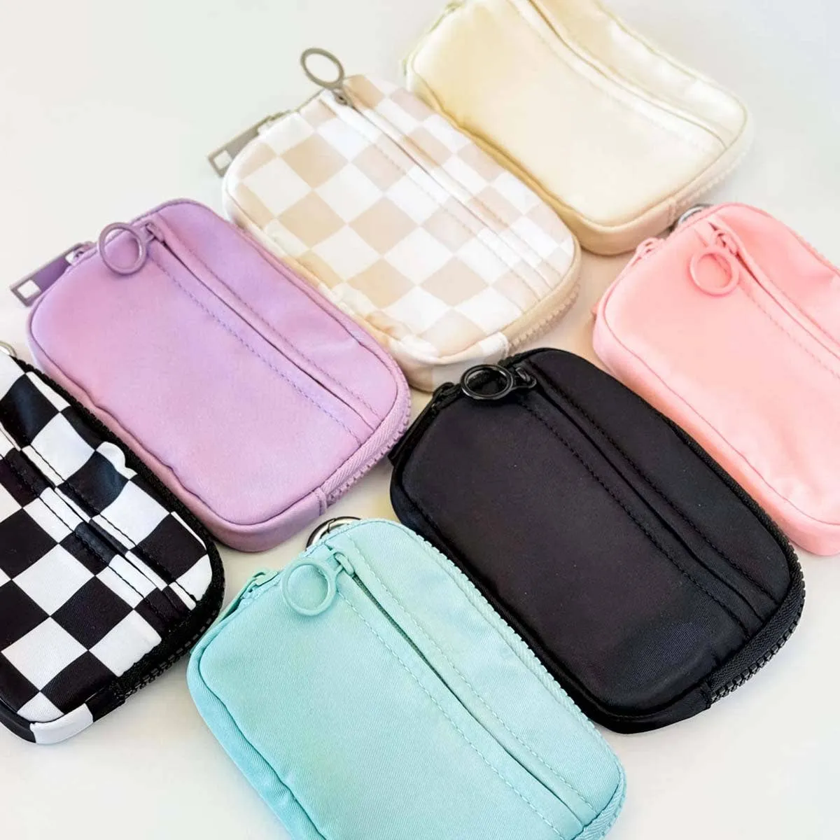 Wallet Keychain, Wallet Cardholder, ID Keychain: checkered