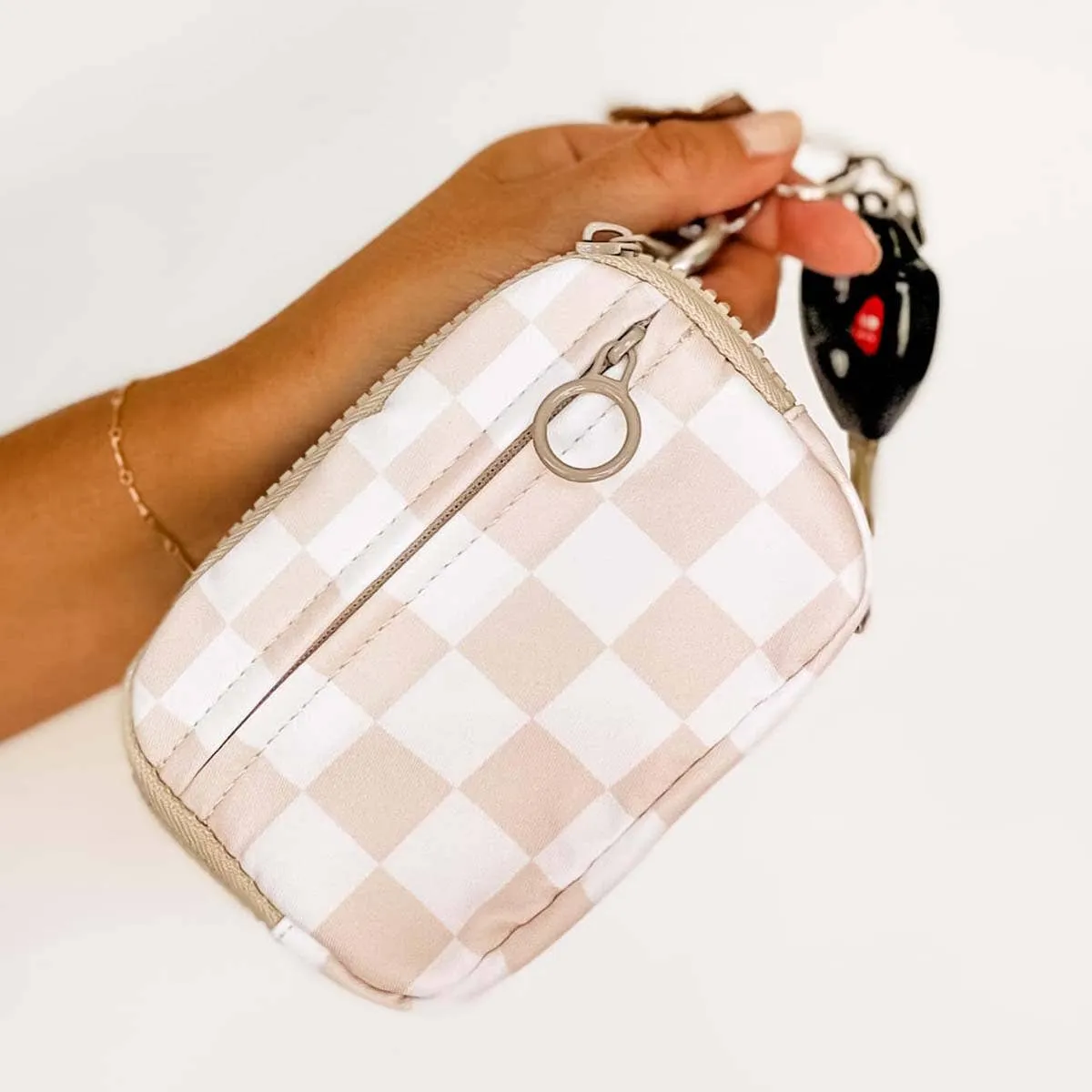 Wallet Keychain, Wallet Cardholder, ID Keychain: checkered